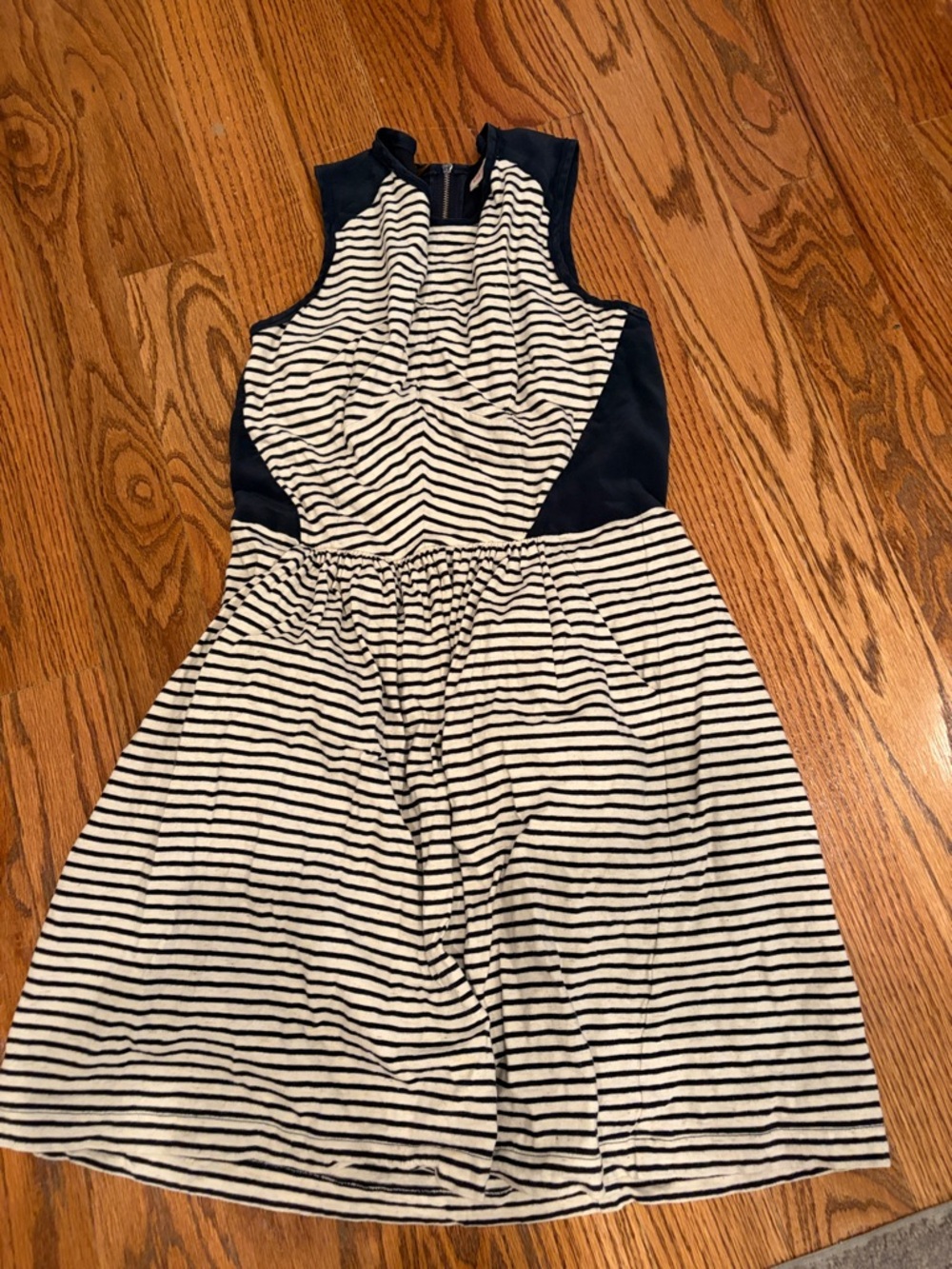 Rebecca Taylor Navy and White Striped Sleeveless Dress